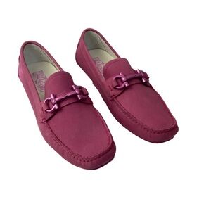 Ferragamo Pink Suede Paragi Loafers Women’s Shoes Size 7.5